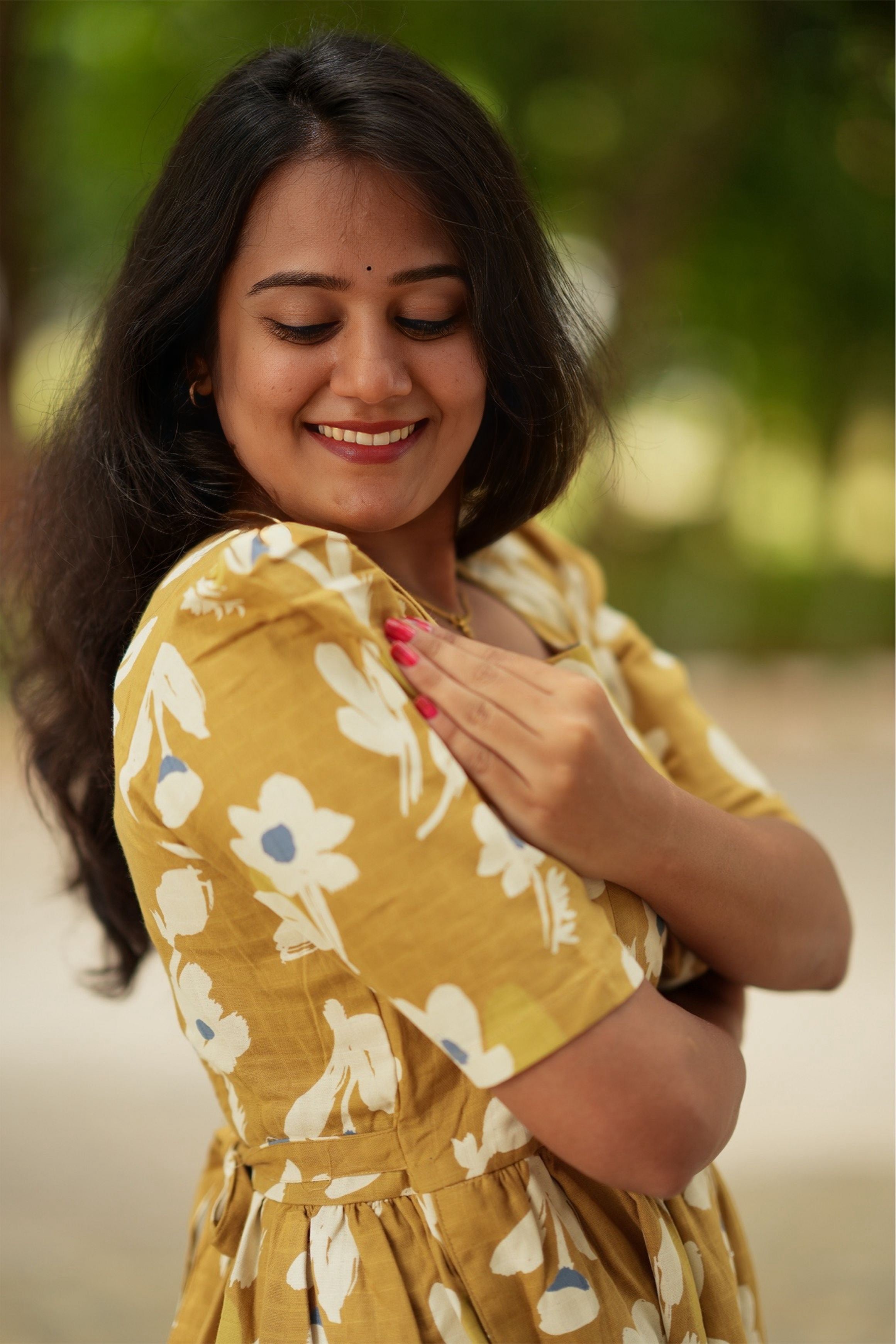 Muslin Cotton Frock-Sunny Blossom