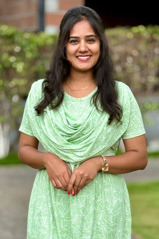 Mild Floral Green (Zipless Maternity Shawl)