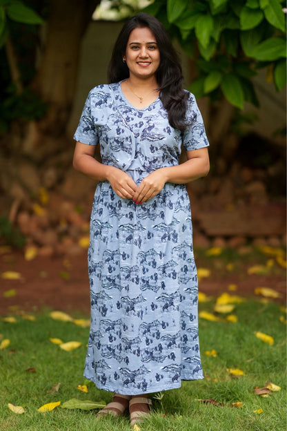 Pre Book - MATERNITY ATTACHED COAT (Skyline Bliss)