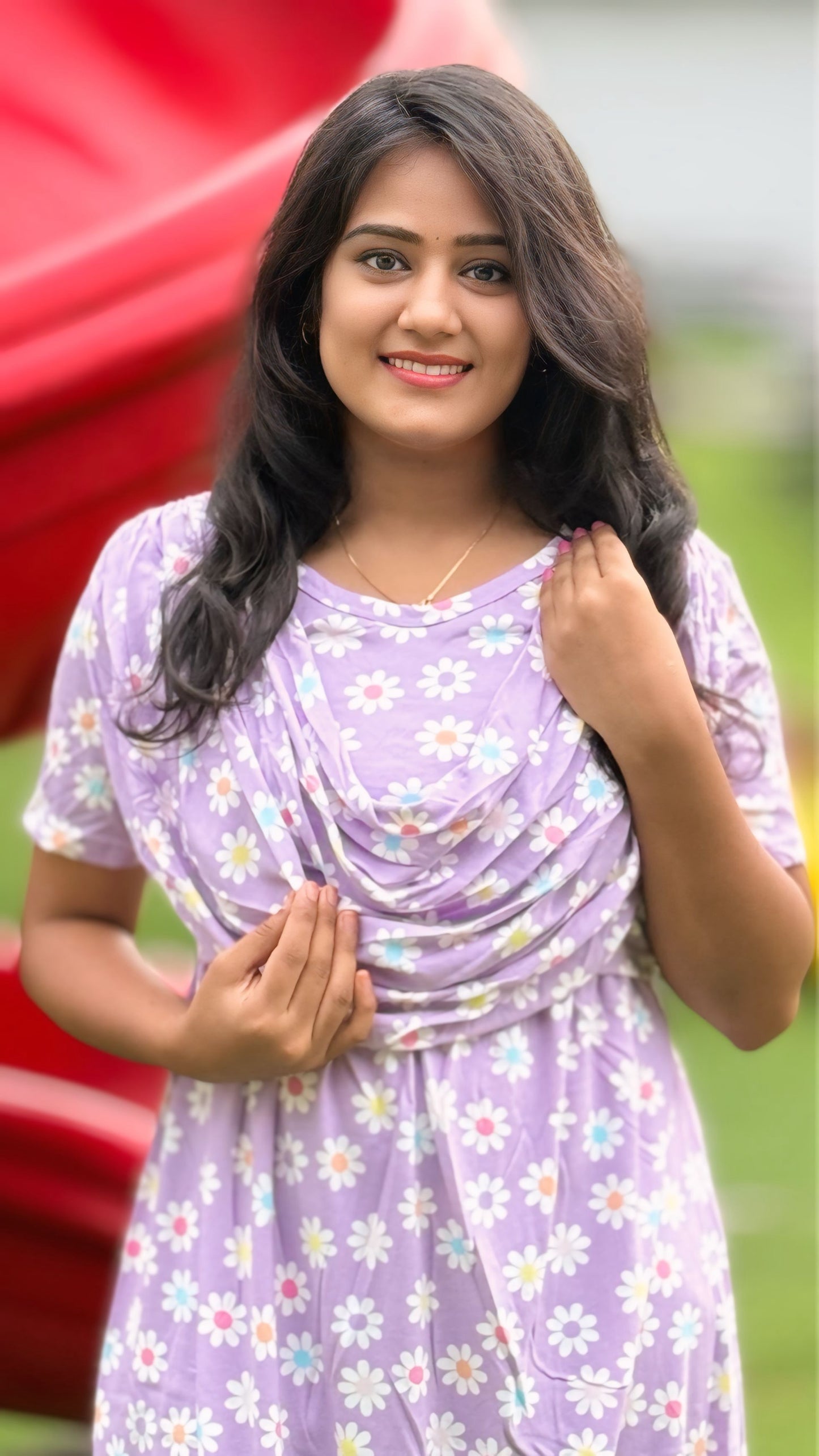 Floral Purple (Zipless Maternity Shawl)