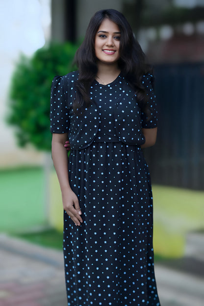 MATERNITY REMOVABLE COAT (Premium Black with Bluora Star)