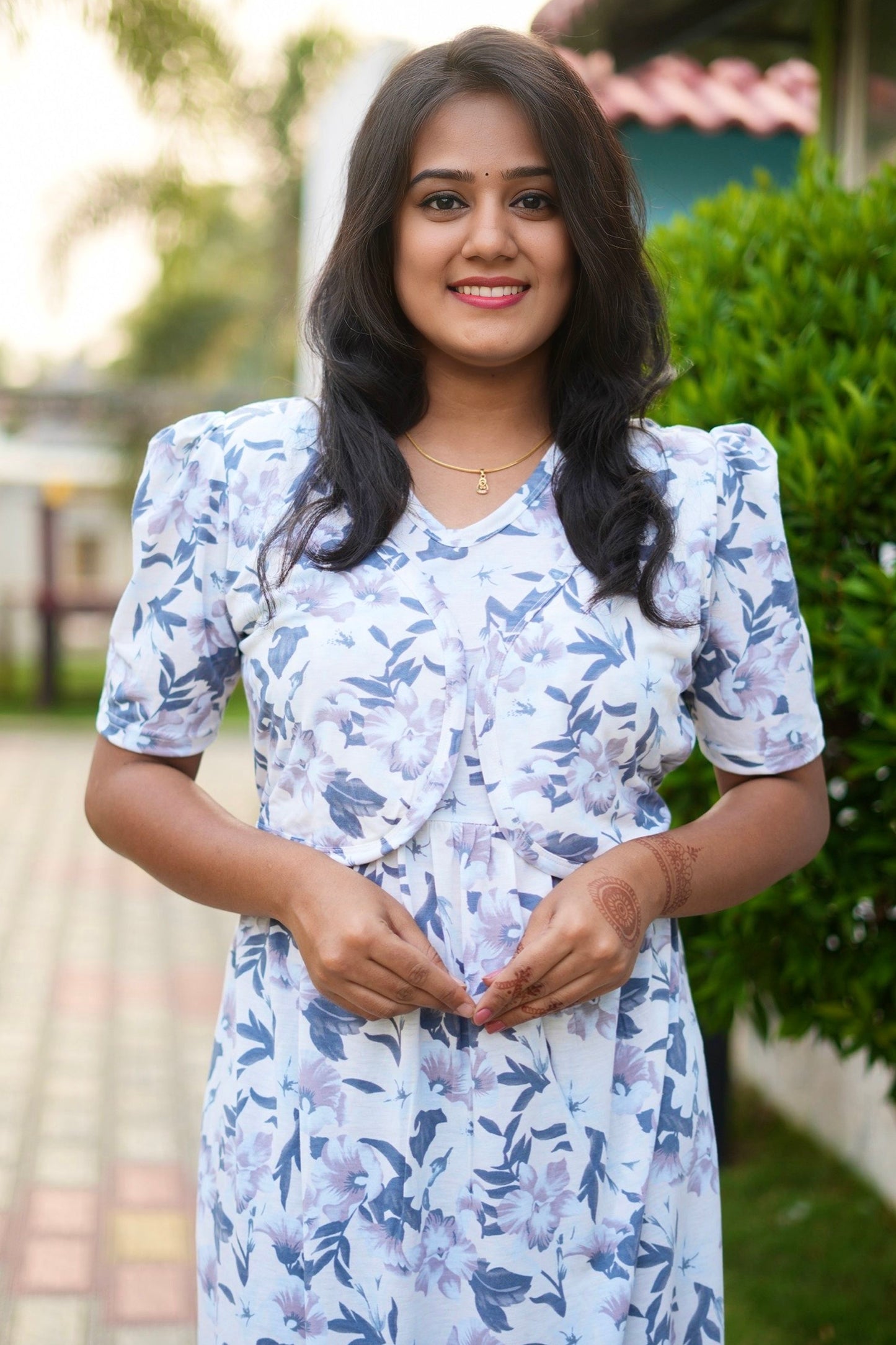 Casual Wear Attached Coat (Lavender Bloom)