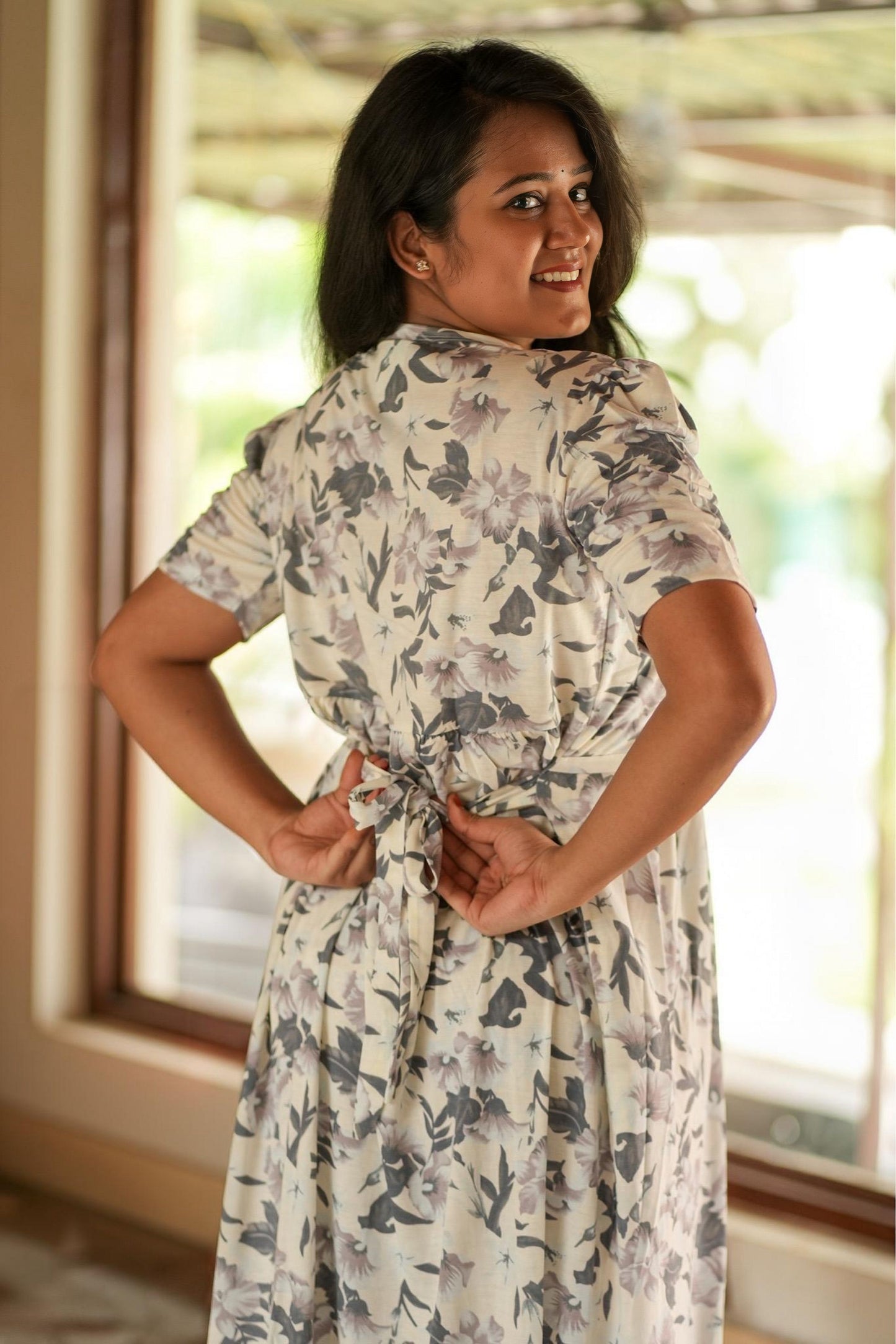 Casual Wear Attached Coat (Lavender Bloom)