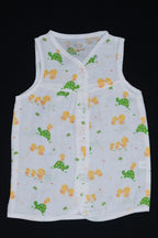 (3 Pc) Muslin Frock Front Open