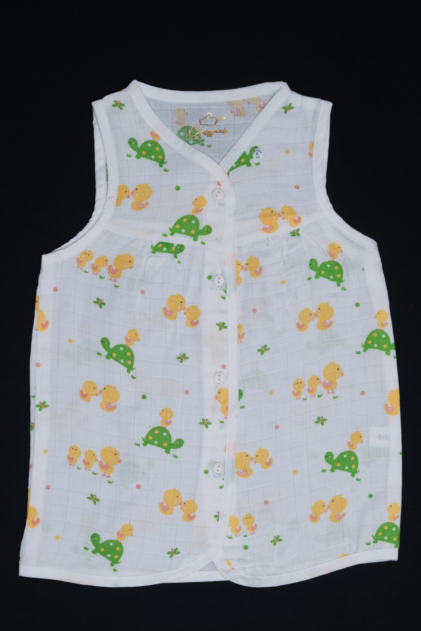 (3 Pc) Muslin Frock Front Open