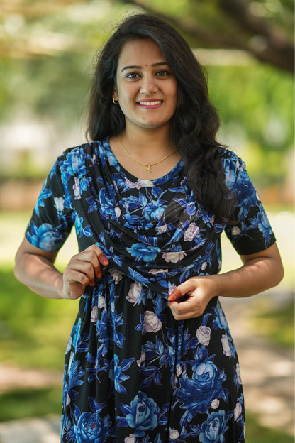 Noir Blue (Zipless Maternity Shawl)