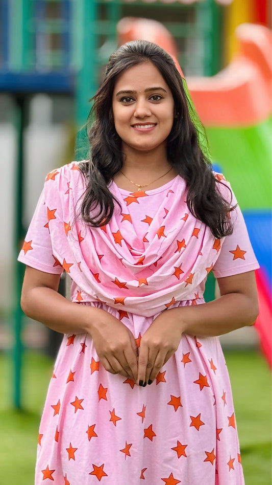 Pinky Star (Zipless Maternity Shawl)