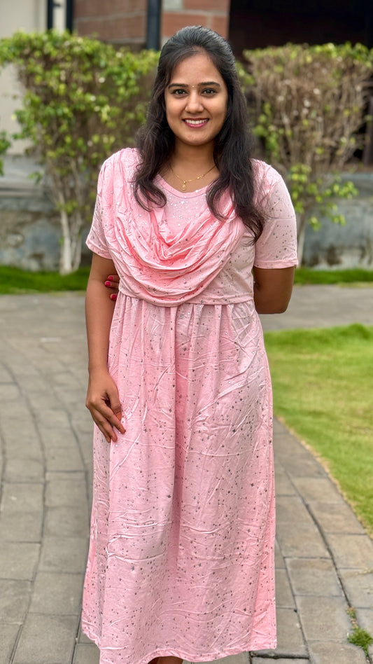 Silver Star Mild Pink (Zipless Maternity Shawl)