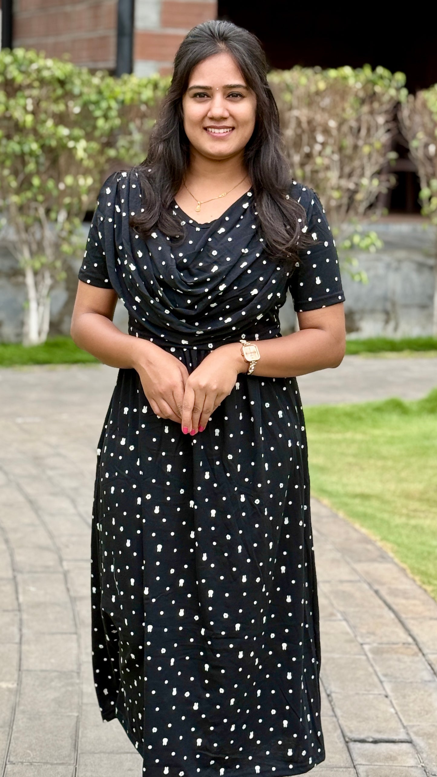 Dupatta Zipless Maternity with Toy Black