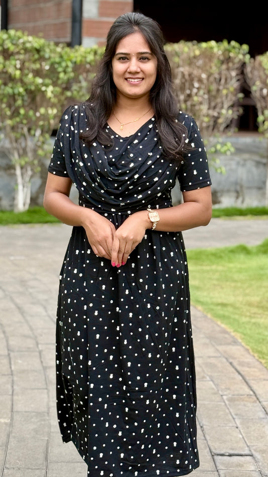 Dupatta Zipless Maternity with Toy Black