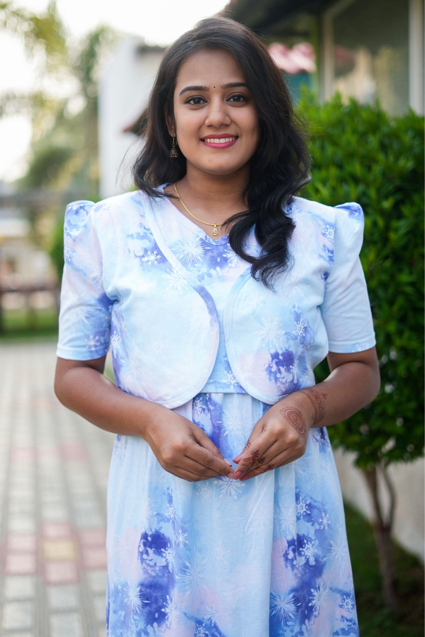 MATERNITY ATTACHED COAT (Sky Blossom)