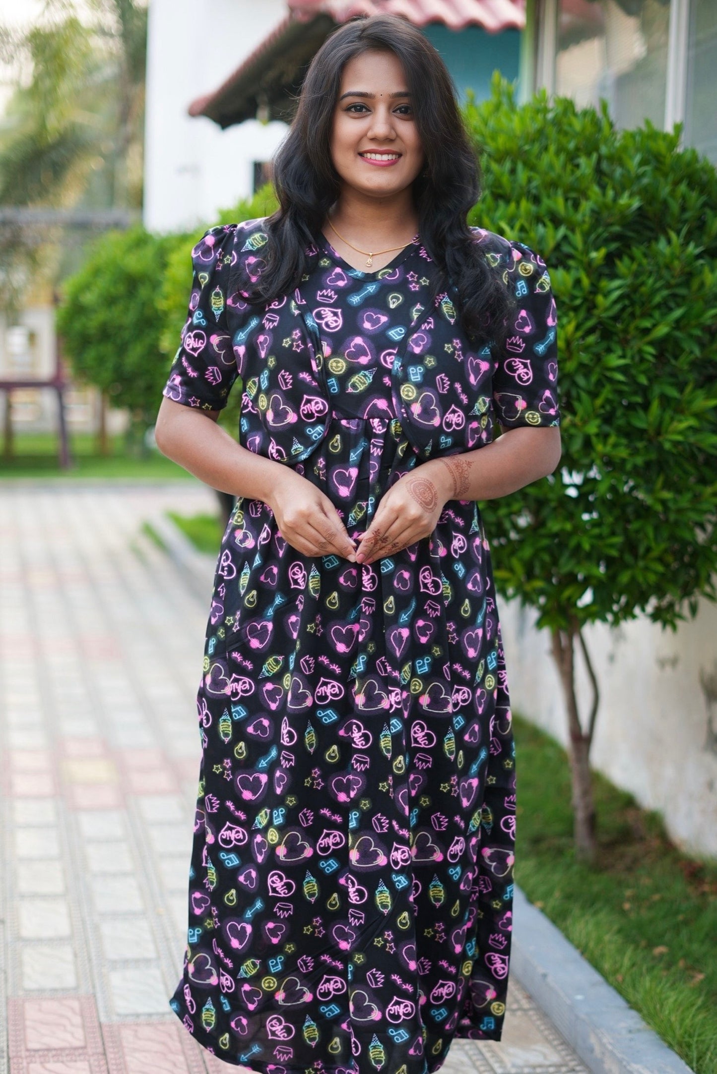 Casual Wear Attached Coat (Heart Pop)