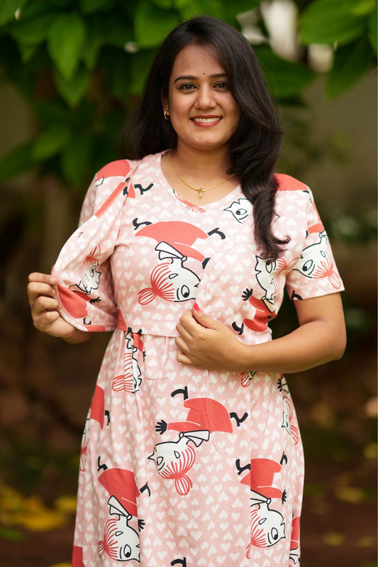 MATERNITY ATTACHED COAT (Blush Charm)