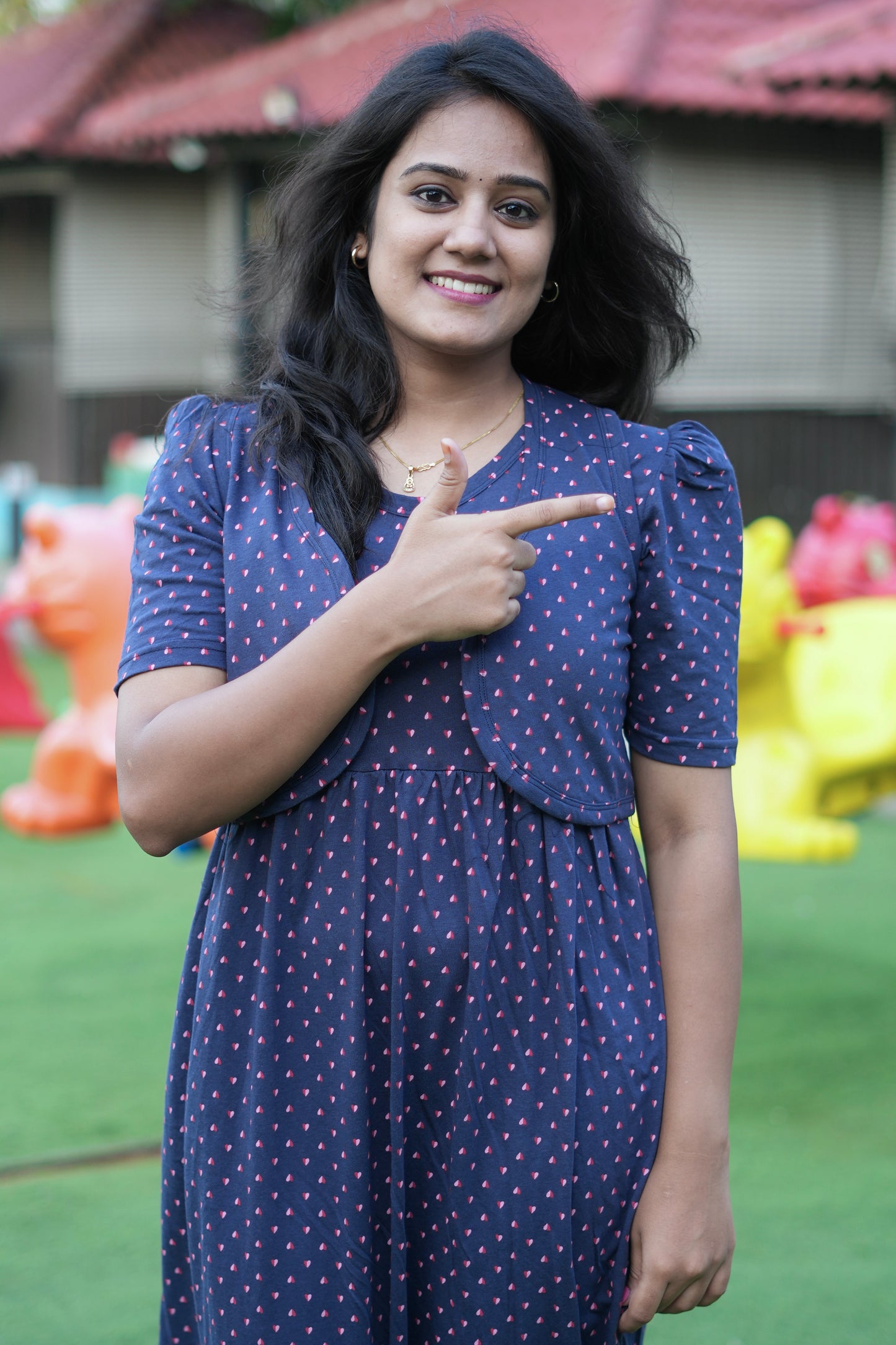 Navy Charm (CASUAL LOUNGEWEAR COAT)