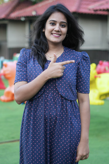 Navy Charm (CASUAL LOUNGEWEAR COAT)