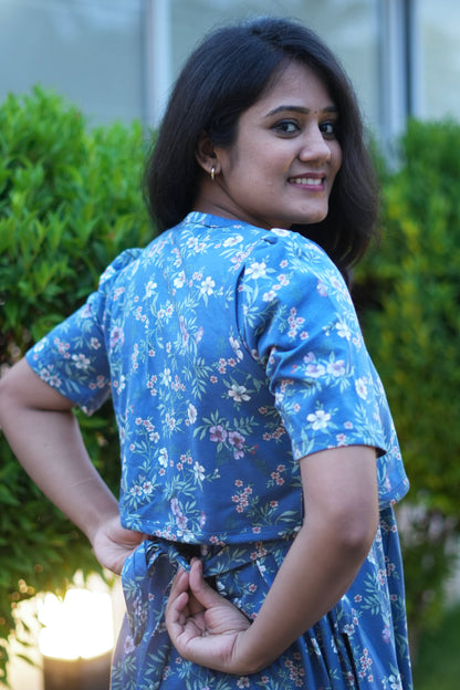 Blue Blossom (CASUAL LOUNGEWEAR COAT)