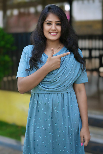 SerenBlue (Zipless Maternity Shawl)