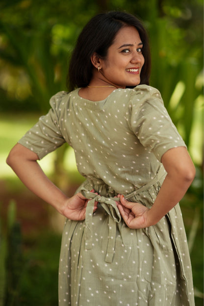 Premium Muslin Cotton  (Olive Bloom)