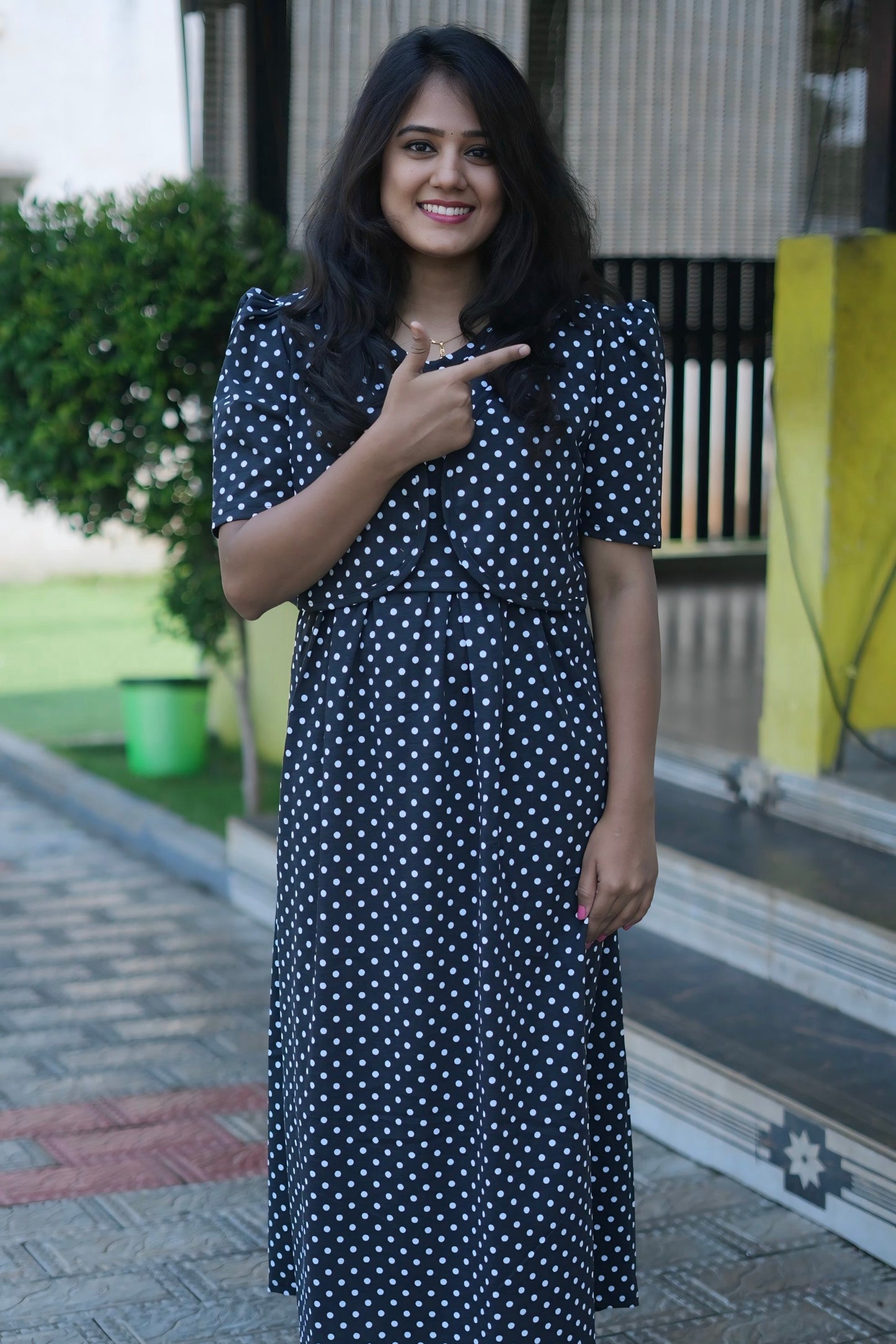 MATERNITY REMOVABLE COAT (ClassicPolka)