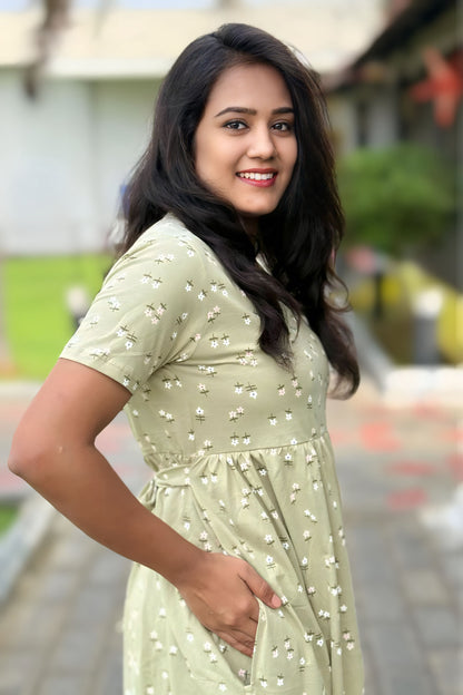 FloralMild Green (Casual Loungewear)