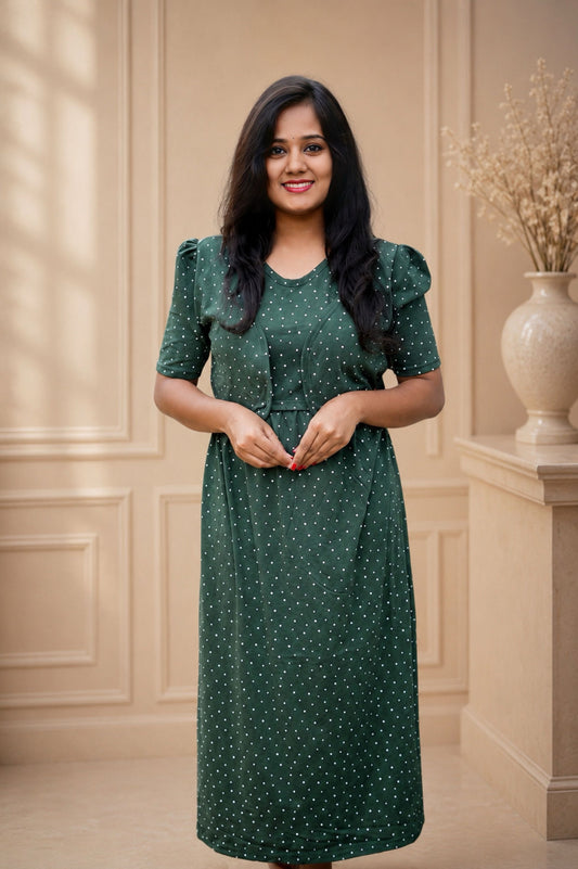 MATERNITY ATTACHED COAT (Evergreen)
