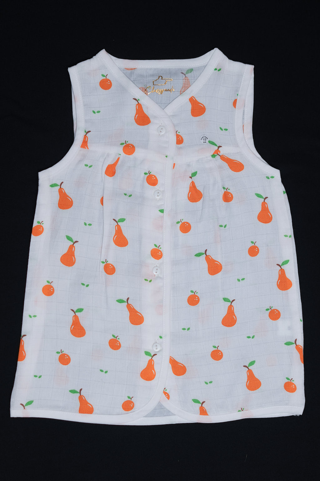 (3 Pc) Muslin Frock Front Open