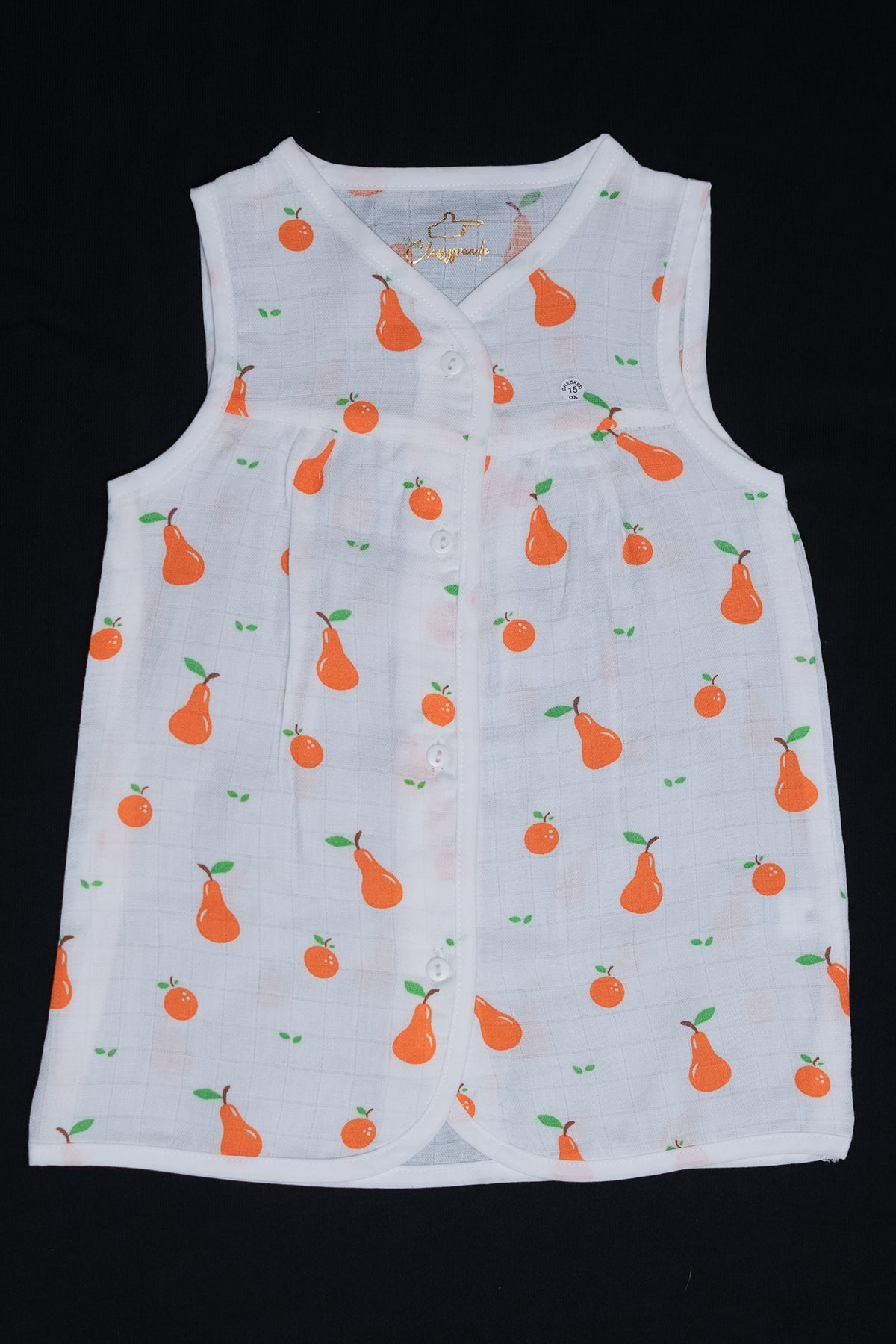 (3 Pc) Muslin Frock Front Open