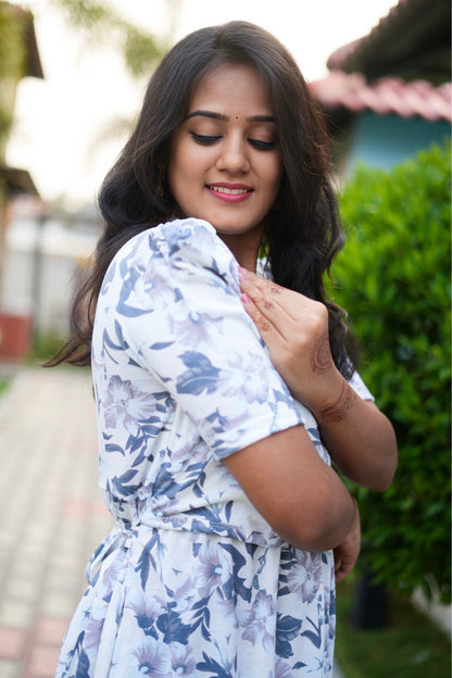 Casual Wear Attached Coat (Lavender Bloom)