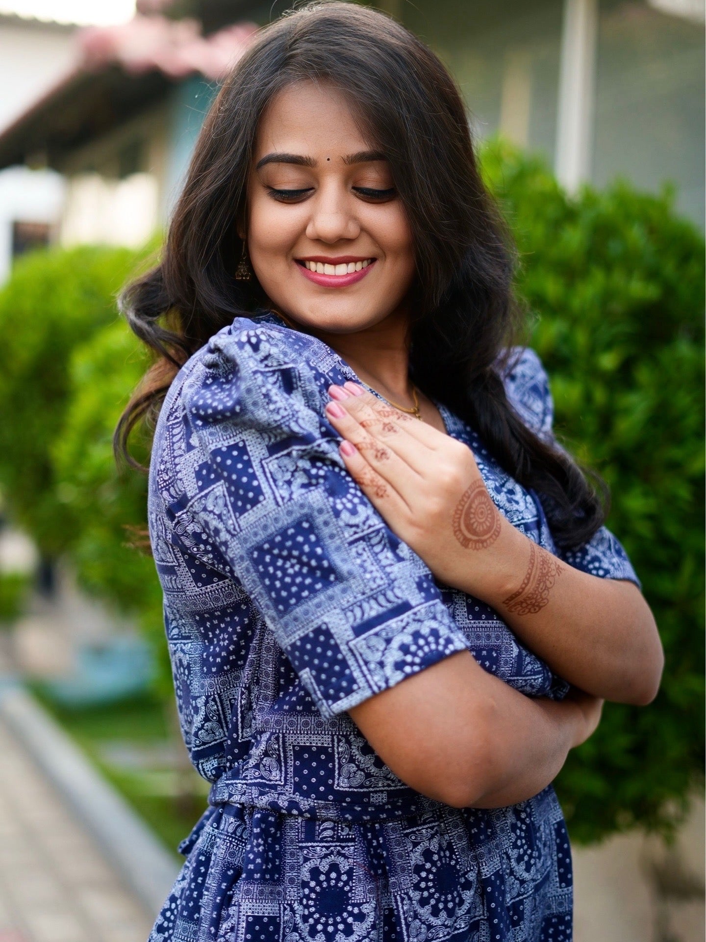 MATERNITY ATTACHED COAT (Blue Mosaic)