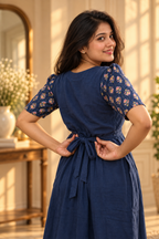 Muslin Cotton-Sapphire Bloom