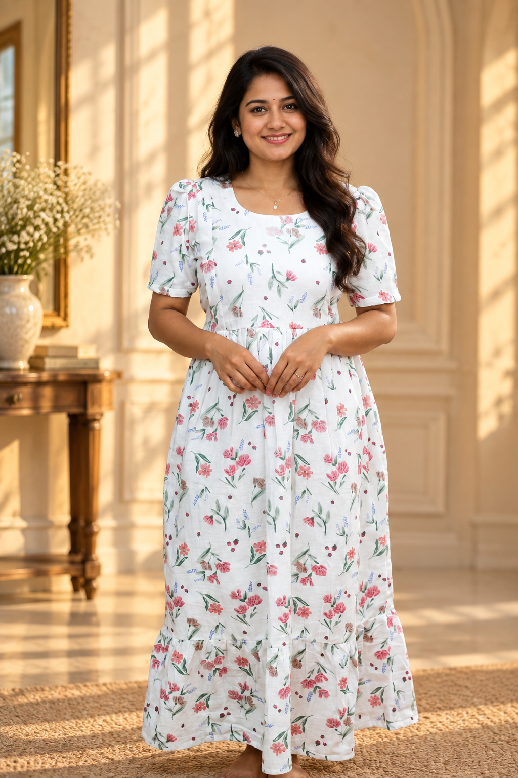 Muslin Cotton -FLEURIA (U- neck)