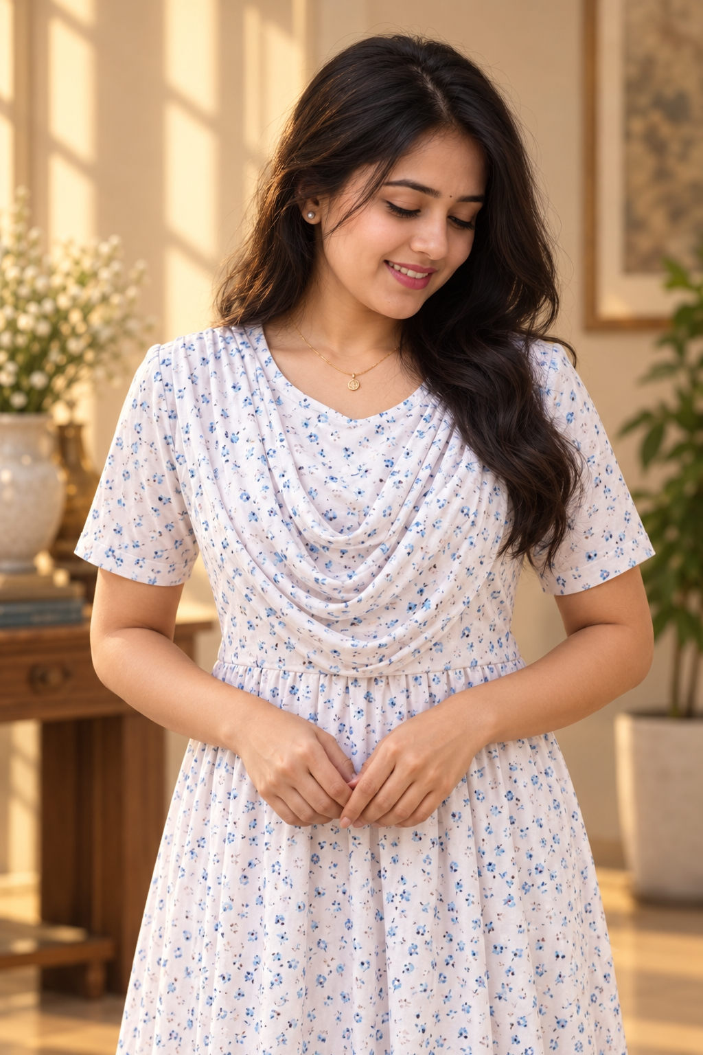 BluPetal (Zipless Maternity Shawl)