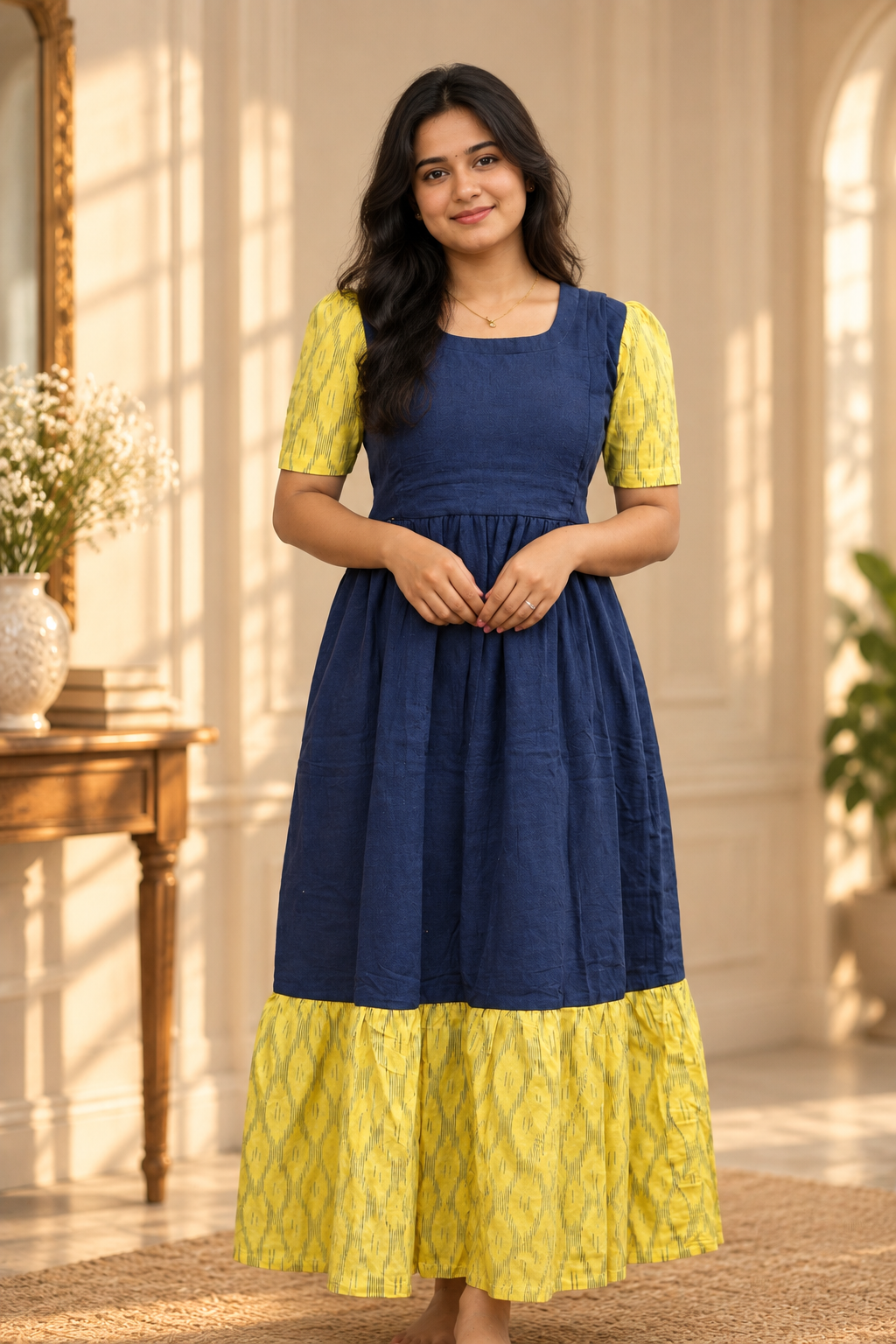 Muslin Cotton-Navy Glow