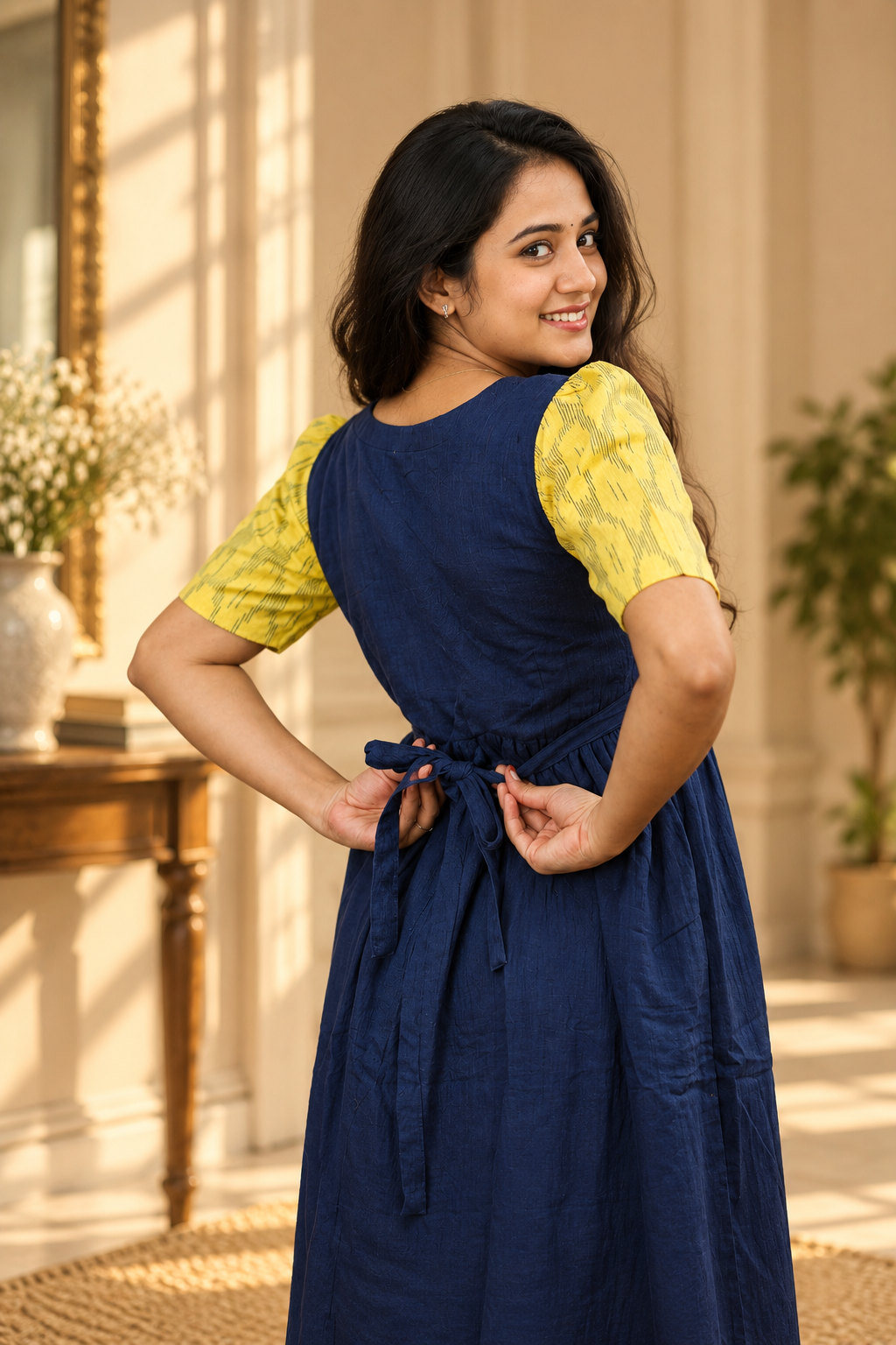 Muslin Cotton-Navy Glow