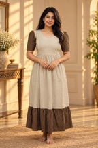 Muslin Cotton-Mocha Pinafore