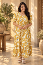 Muslin Cotton Frock-Sunny Blossom