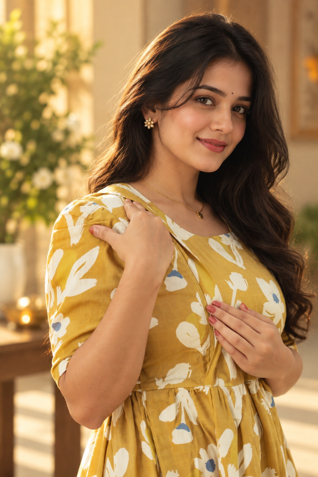 Muslin Cotton Frock-Sunny Blossom