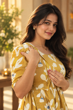 Muslin Cotton Frock-Sunny Blossom