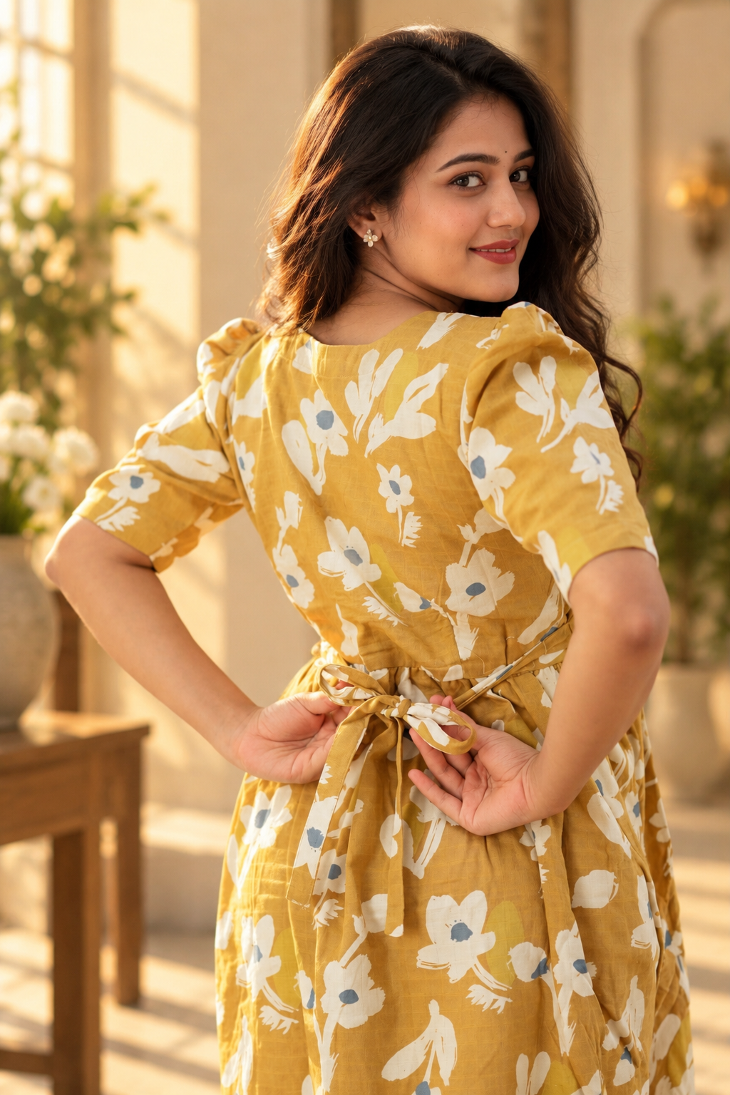 Muslin Cotton Frock-Sunny Blossom