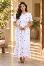 Pure Cotton- Lilac Picnic (v neck)
