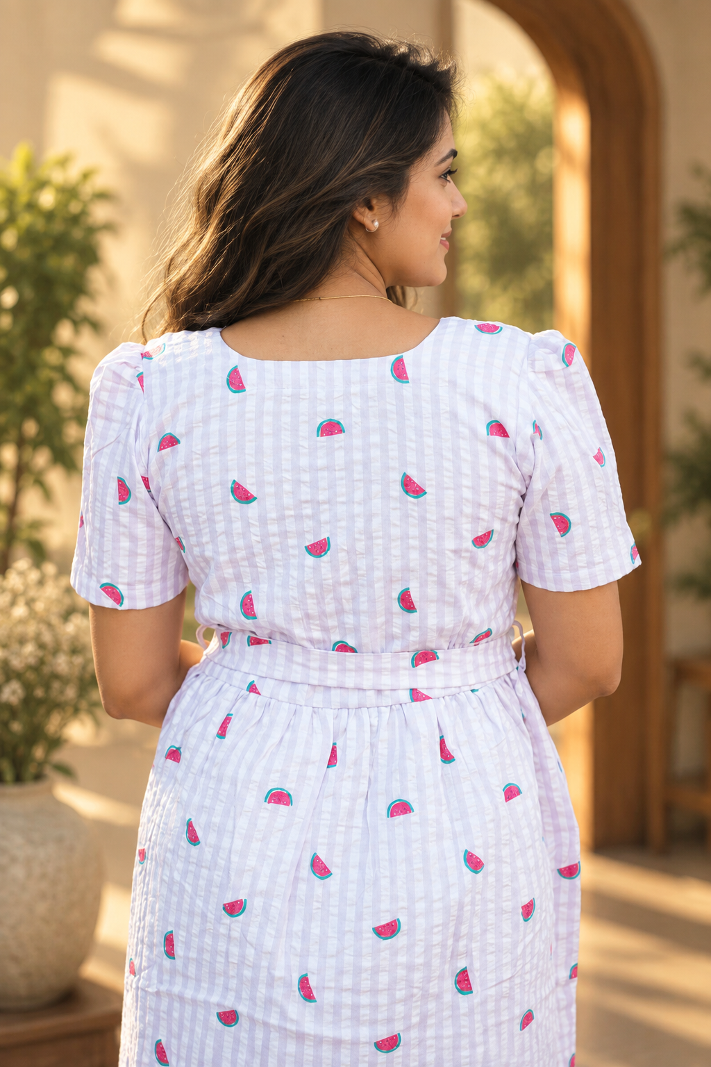 Pure Cotton- Lilac Picnic (v neck)