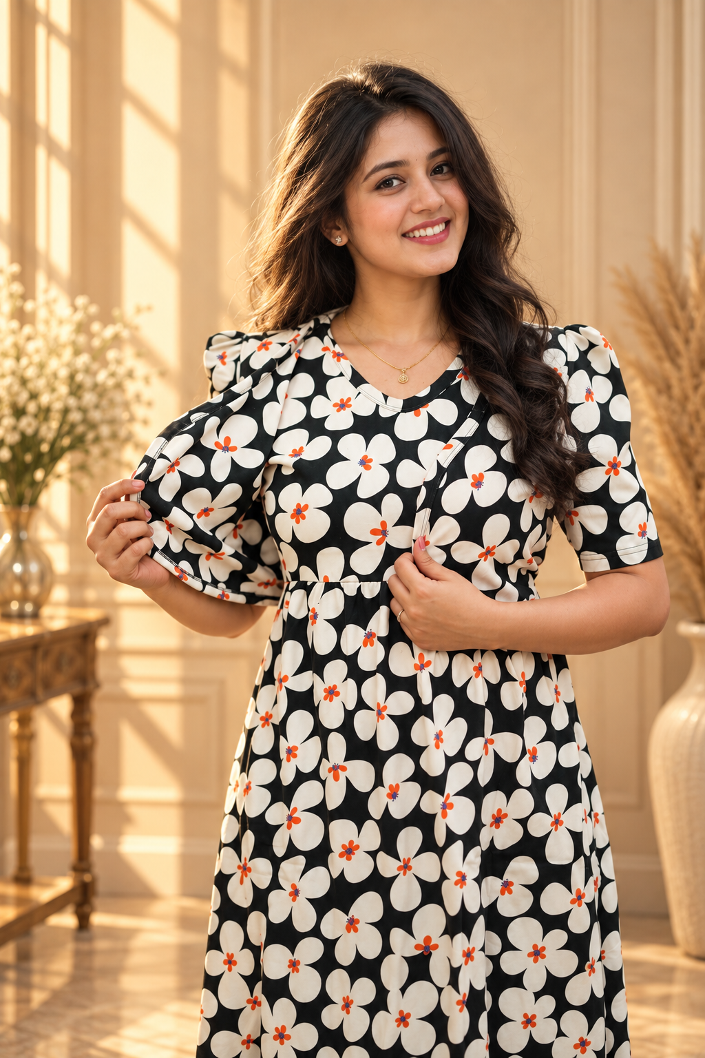 Black Blossom (Casual Attached Coat)