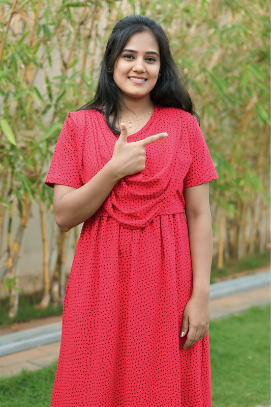 Reddish Dot (Zipless Maternity Shawl)