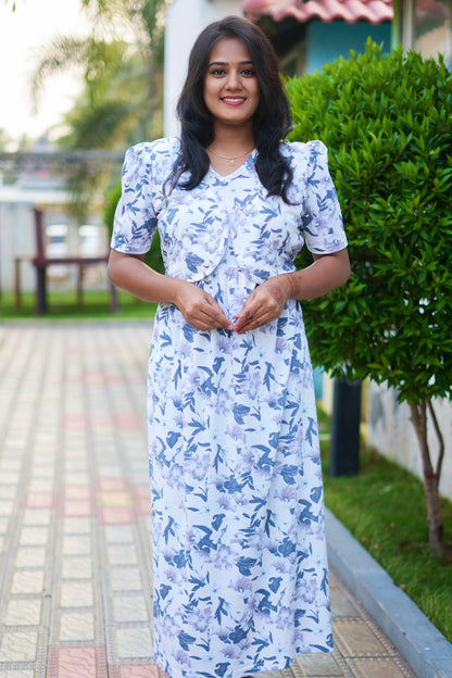 Casual Wear Attached Coat (Lavender Bloom)