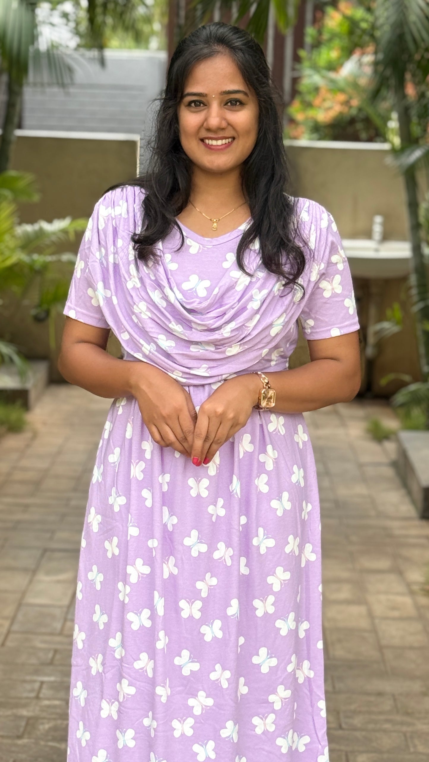 Mild Butterfly Purple (Zipless Maternity Shawl)