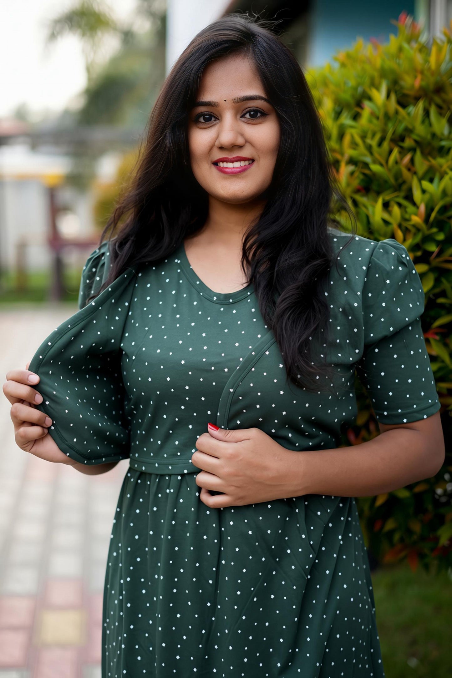 MATERNITY ATTACHED COAT (Evergreen)