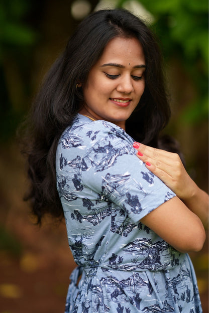 Pre Book - MATERNITY ATTACHED COAT (Skyline Bliss)