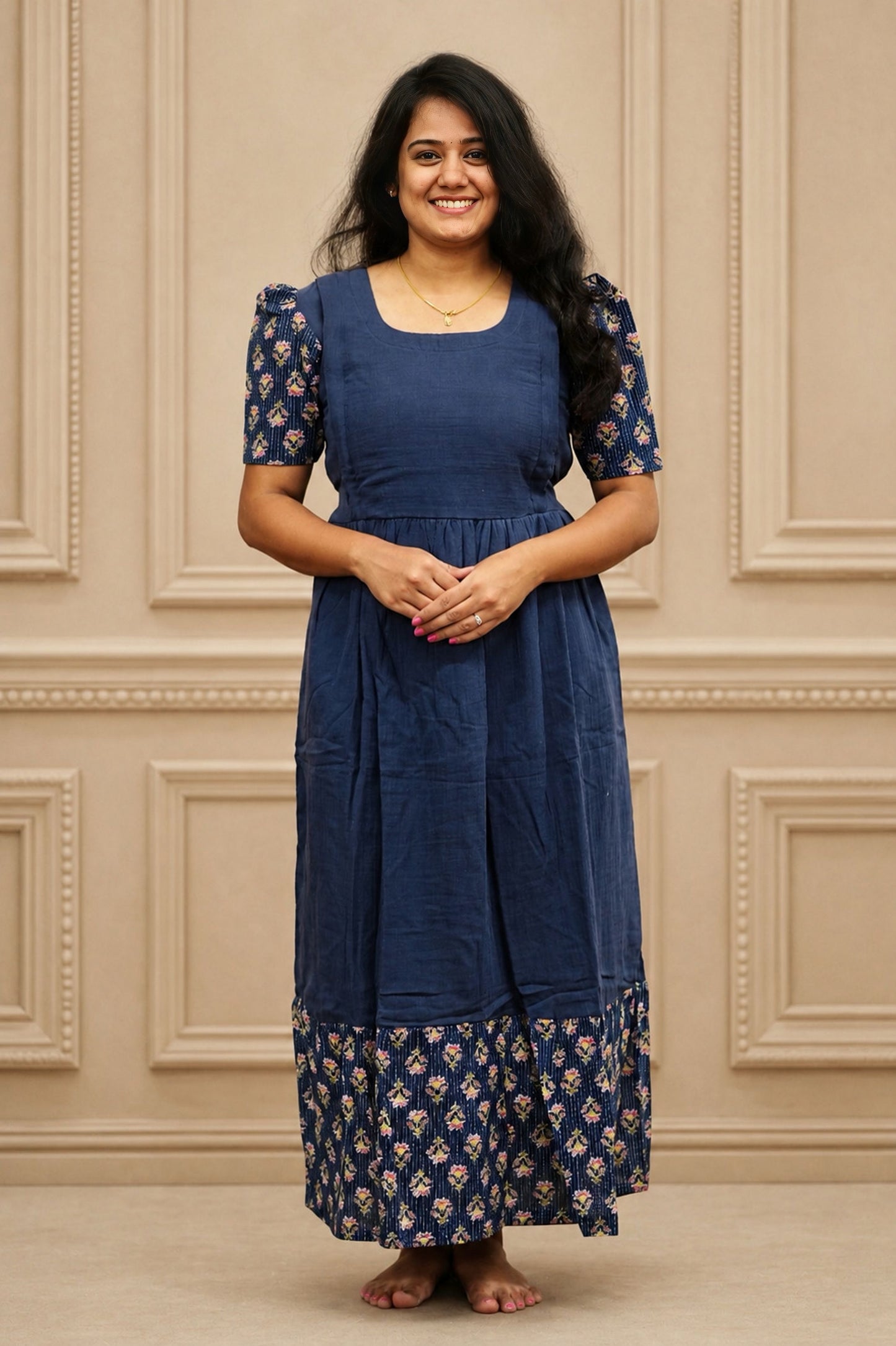 Muslin Cotton-Sapphire Bloom
