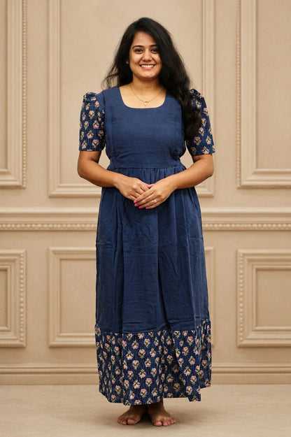 Muslin Cotton-Sapphire Bloom