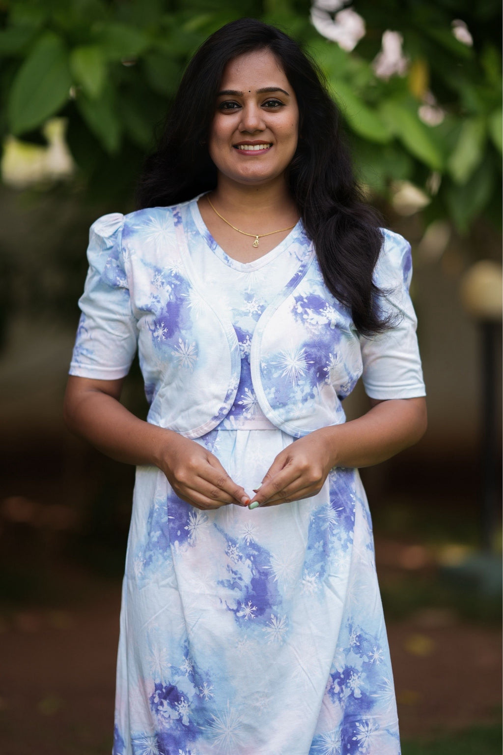 MATERNITY ATTACHED COAT (Sky Blossom)